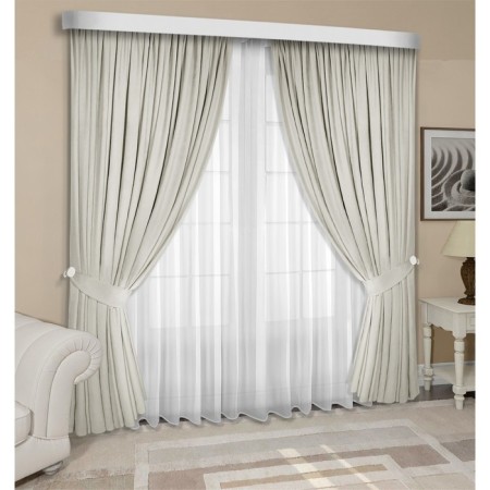 Set of curtains "Canvas", size 200x270 cm, 2 pcs, color gray