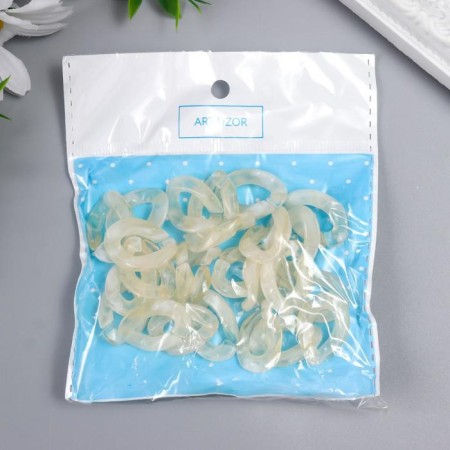 Decor for creativity plastic "Ring for the chain" pastel yellow set 25 pcs 2.3x1.65 cm-3