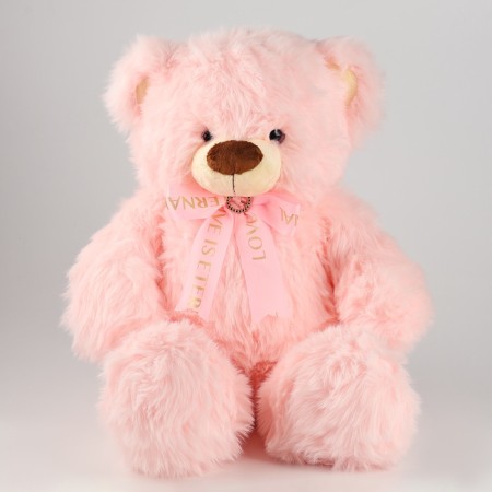 Soft toy "Bear" with a bow, 60 cm, pink color-1
