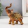 Souvenir Polystone "Elephant in the Golden Popon with Rhili" 11x5.7x13 cm