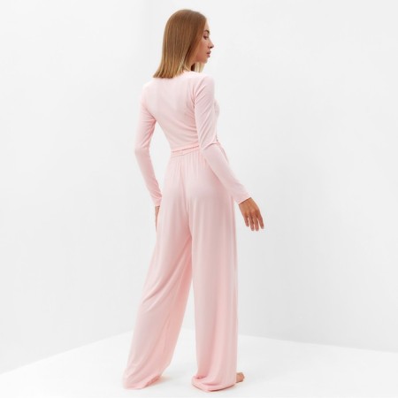 Female set (longshit, trousers) minku: Home Collection Pink color, pr 48-2