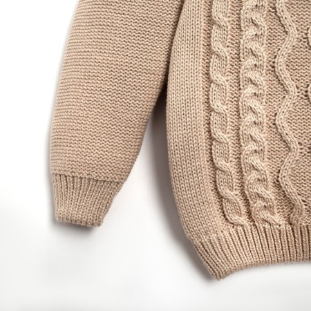 Knitted crumb set "Cute" growth 98-104 cm, beige color-5