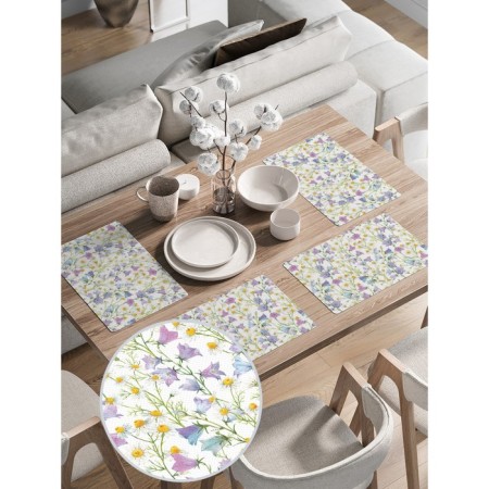 A set of napkins for setting the table "Field flowers", rectangular, rounded edges, size 30x46 cm, 4 pcs-1