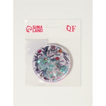 Folding mirror "flowers", d = 7.2 cm, with an increase, white/purple color-5