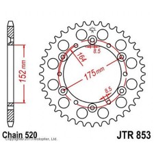 The rear star, driven, JTR853 for a steel motorcycle, chain 520, 52 teeth