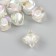 Busina for creativity plastic "Cube with flattened edges" mother of pearl d = 1.6 cm set of 10pcs.