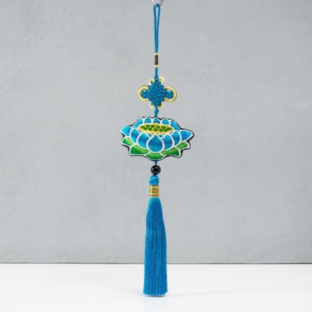Suspension Textile "Lotus" Blue 2x10x29 cm