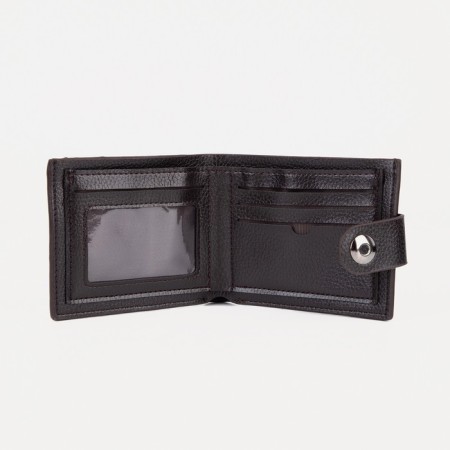 Male purse on a magnet, department for bills, for maps, for coins, brown color-2