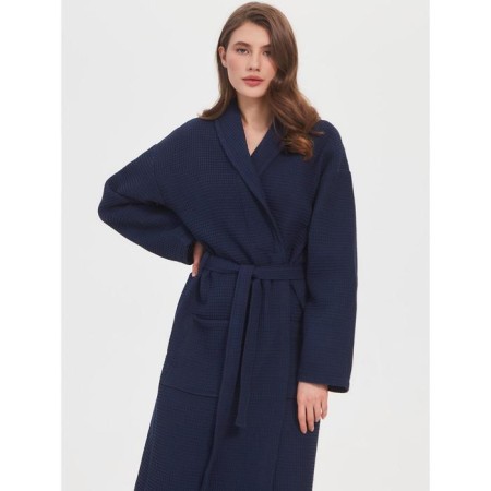 Unisex bathrobe Pamira, size m, blue color-13