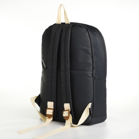 Youth backpack from textiles with lightning, 2 pockets, black color-3