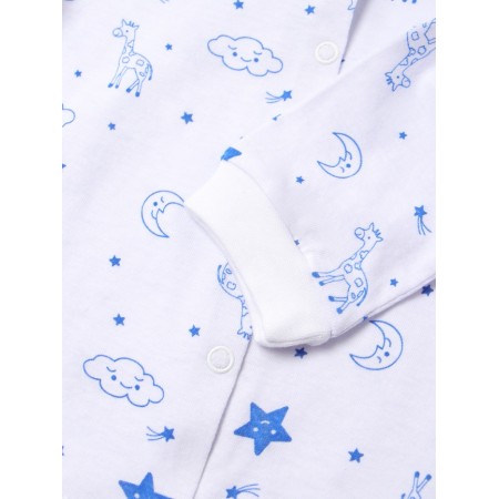 Fufaika (blouse) Children's "giraffes", white/blue color, height 68-2