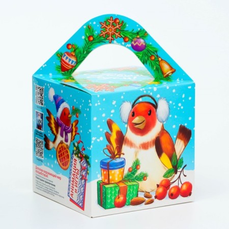 New Year. Gift box New Year's cube of a large "Belchata" with animation 12 x 12 x 12 cm.-1