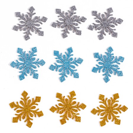 Decor "Snowflakes", set of 9 pcs., Mix color-1