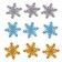Decor "Snowflakes", set of 9 pcs., Mix color