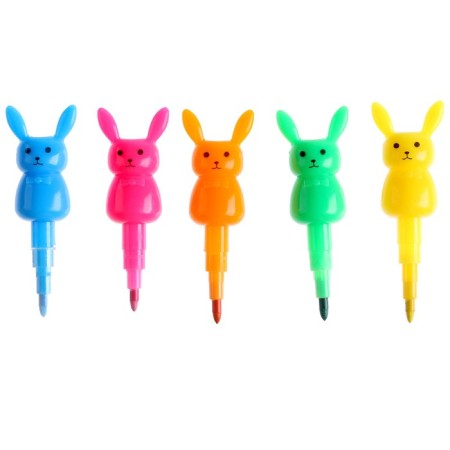 Wax pencil "Hare", set of 5 colors-3