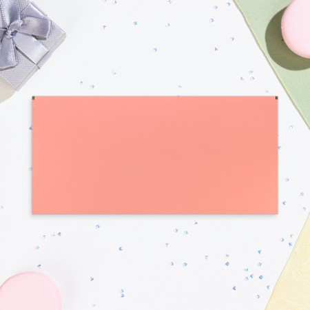 The envelope for the money "Happy Life!" peach, software, embossing, 19 x 9 cm-2