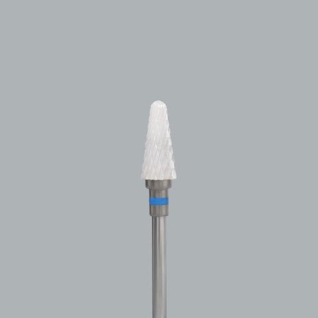 Ceramic milling cutter for manicure “Cones Rounded”, average cut, 6 × 14 mm, in a plastic case, white color-2