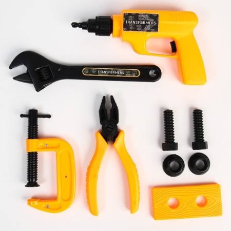 Set of builder with game tools, 9 items, transformers-1