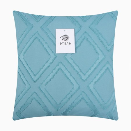 Decorative pillowcase "Ethel" rhombus 42x42 cm, turquoise-4