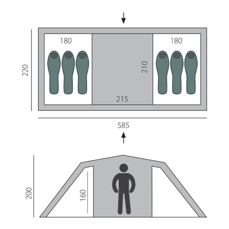 Tent, series Casmping Ruswell 6, Green, 6-seater-1
