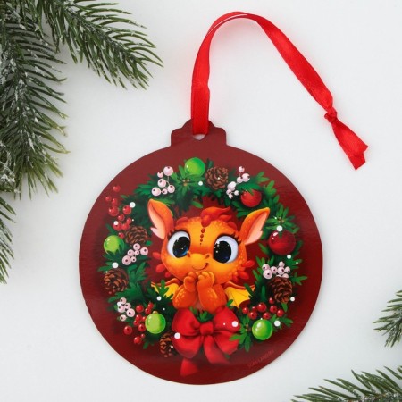 Christmas tree pendant fluorescent "Dragosha", 12 x 12 cm-3