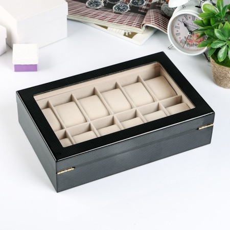 Casket Wood for clock 12 "Carbon" departments 8x31x20 cm-5