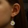 Earrings Metal "brightness" chamomile, yellow-white color