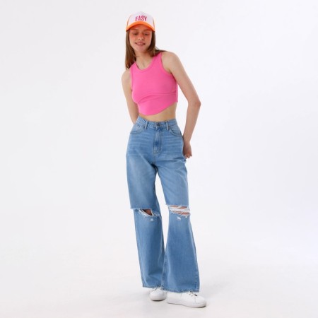 Women's cap with Easy grid, orange color, river 56-9