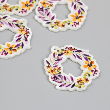 Decor for the work of acrylic "Flower Wreath" 0.2x3.8x4.3 cm
