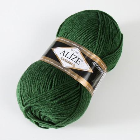 Yarn "Lanagold" 51% acrylic, 49% wool 240m/100g (118 green grass)-2