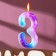 Candle in the cake on the skewer "Galaxy", number 3, 9 cm, giant