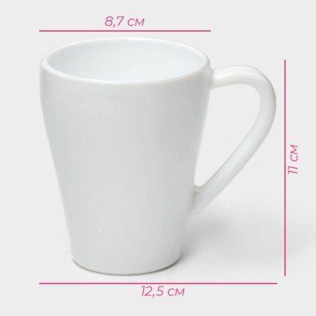 Mug of the share "grace", 350 ml, glass ceramics, white color-8