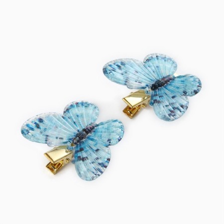 Hair clips with butterflies "Meow", 3 x 3 cm-3