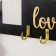 Hooks decorative wood "Love. Abstraction. Rainbow" Black with gold 20x9.3 cm