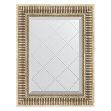 Mirror with engraving in the baguette frame, silver aqueduct 93 mm, 57x75 cm