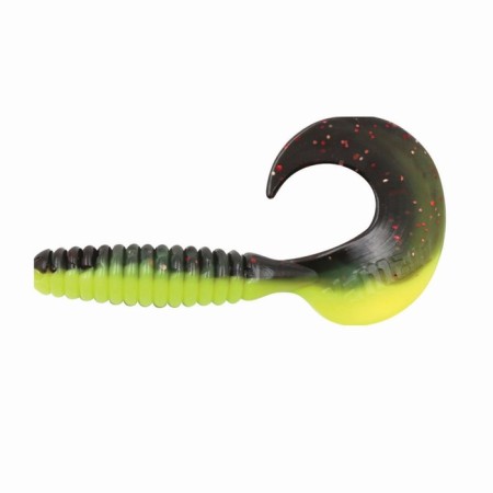 Twizter Yaman Pro Spiral, 2. 12.7 cm, color #32-Black Red Flake/Chartreuse, packaging 10 pcs. 1069670