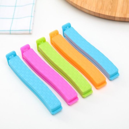 Clamps for a package, 11 cm, 5 pcs, color mix