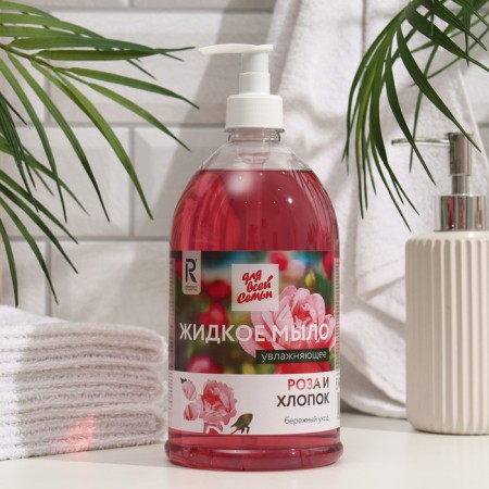 Rose and cotton liquid soap, moisturizing, 1000 ml