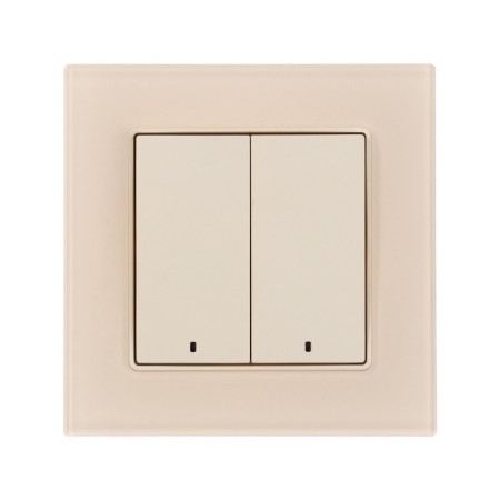Tot Matte Glass switch, 10 a, 2 cl., With backlight, hidden, glass, beige-2