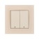 Tot Matte Glass switch, 10 a, 2 cl., With backlight, hidden, glass, beige