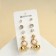 Pusets 6 pairs "ball" flower, white color in gold