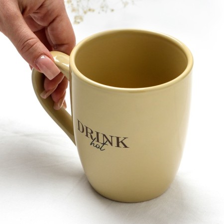 Ceramic "Style" mug, 450 ml, beige color-4