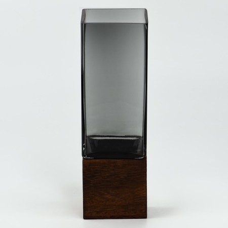 Forest Vase "Forest" made of gray glass 25.5 × 8 × 8 cm-1