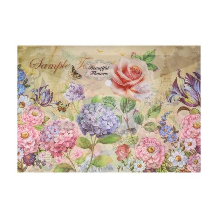 Folder-convert on the button, A4, 150 μm, "Flowers", mix-3