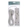 Extension cord Luazon Lighting, 3 sockets, 5 m, 10 A, 2200 W, 2x0.75 mm2, 2xUSB, with excavation, b
