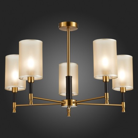 Ceiling EVOLUCE lamp. Sle300302-05. Granze. 5x40 watts, E14, 70x70x45 cm, brass color, black-2
