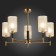 Ceiling EVOLUCE lamp. Sle300302-05. Granze. 5x40 watts, E14, 70x70x45 cm, brass color, black