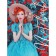 Business notebook A6, 64 sheets in a cage/ruler, "girl in blue", a solid cover, glossy lamination, an offset block 60g/m2