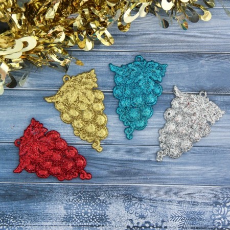 Christmas tree decoration "grapes" (set 4 pcs) 5x7.5 cm mix
