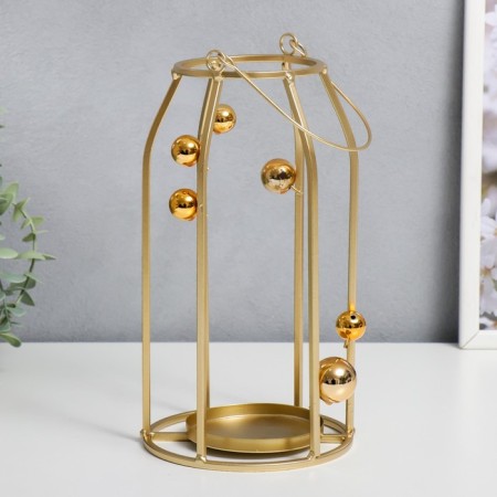 Climber Metal "Golden Balls" gold 14x14x26 cm-2